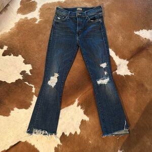 Mother The Insider Crop Step Fray Jeans Wicked Wildflower 26